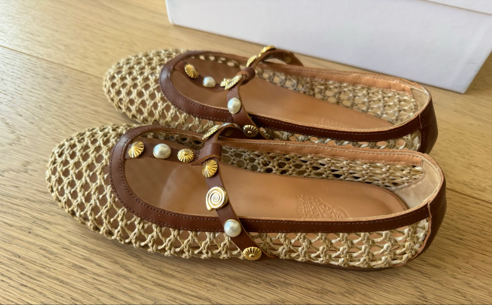 Sandalias Ancient Greek de rafia, bailarinas color coñac beige talla 37 – photo 5